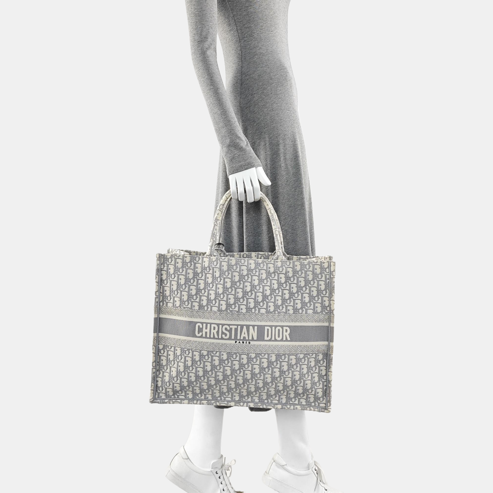 Book Tote Large Oblique Canvas Gray