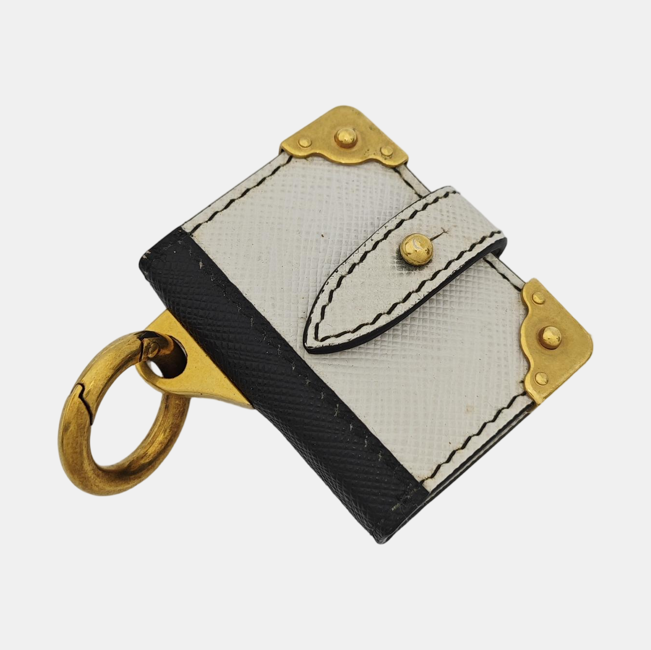 Leather Bag Charm White