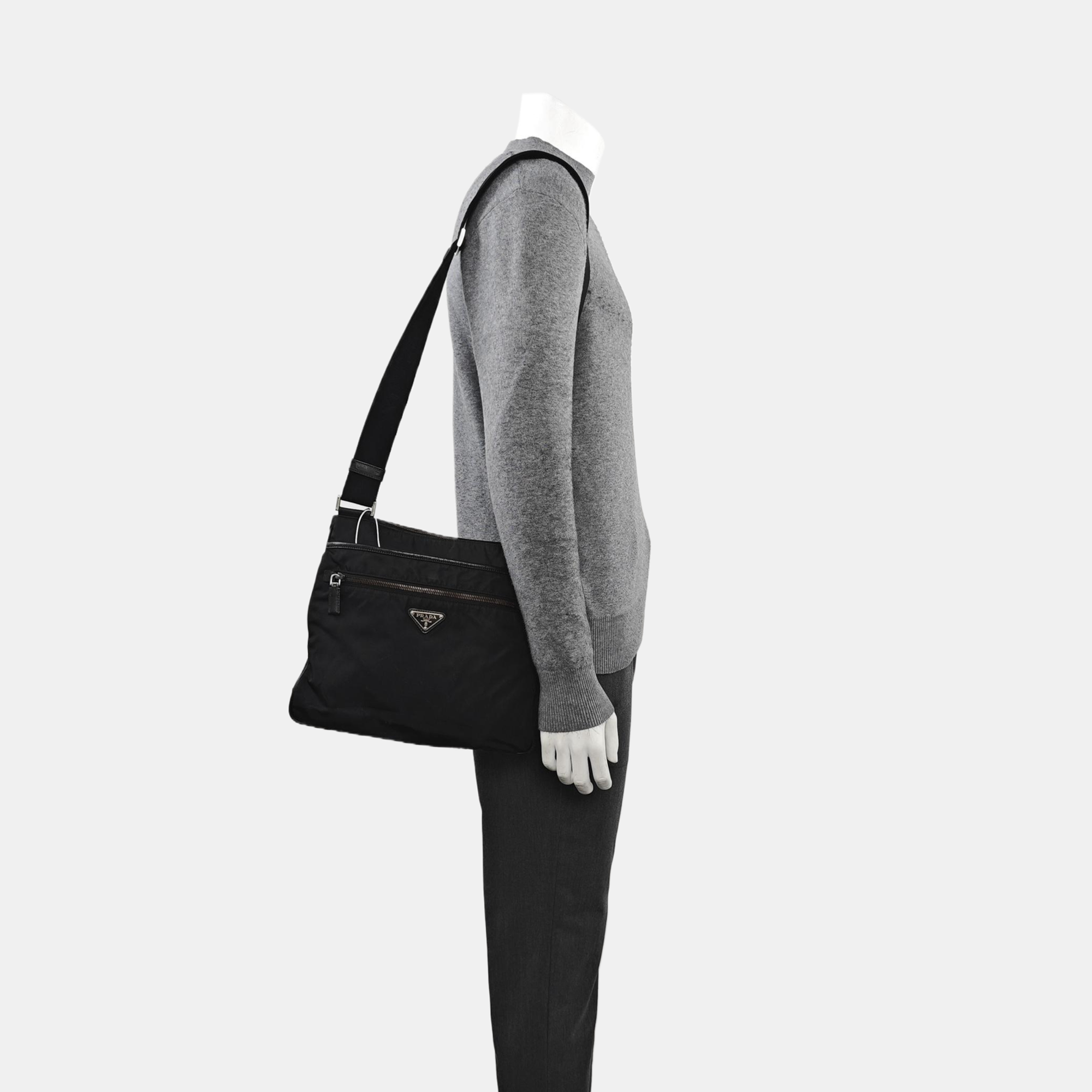 Nylon Shoulder Bag Black