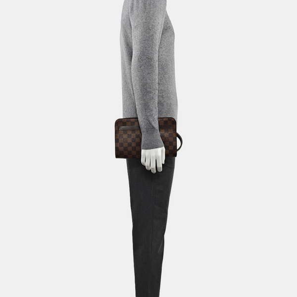 SAINT LOUIS Damier Ebene Coated Canvas Brown