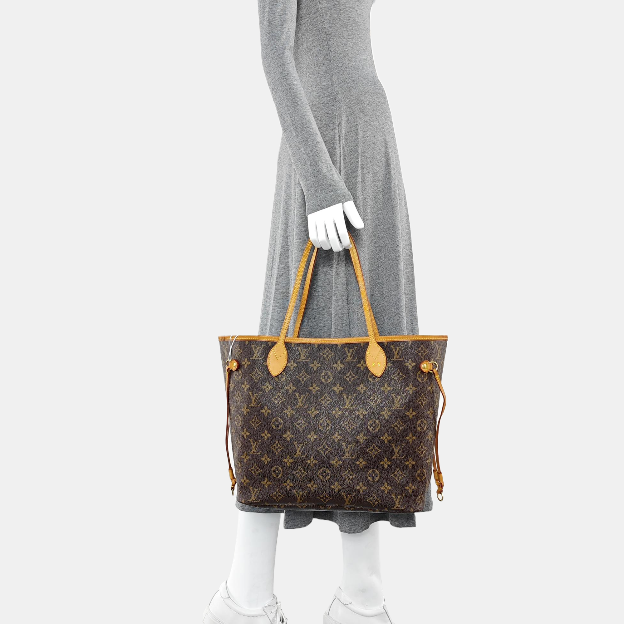 NEVERFULL MM Monogram Coated Canvas Brown