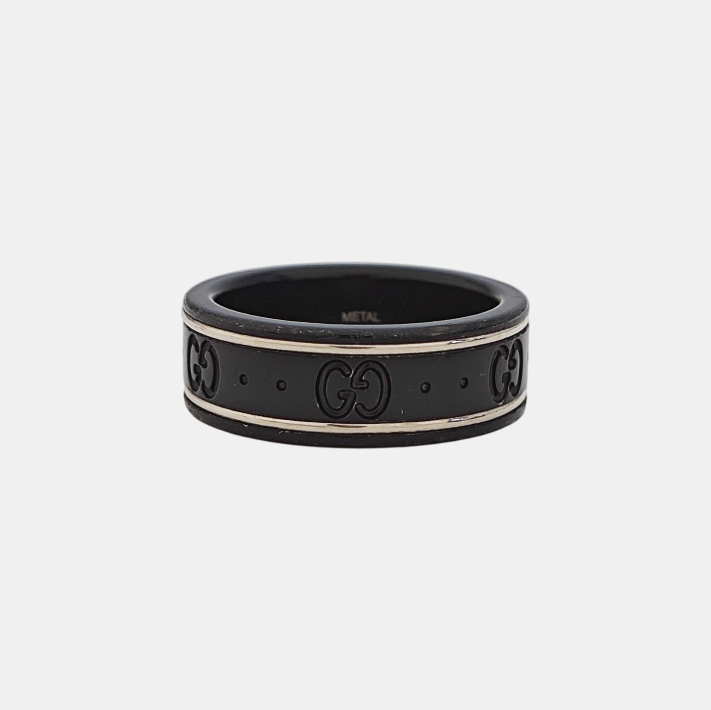 Icon 18k White Gold Black Ring HK 14