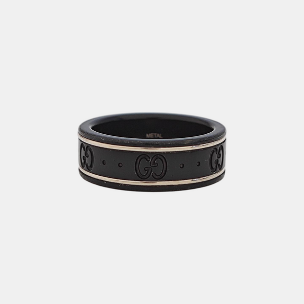 Icon 18k White Gold Black Ring HK 14