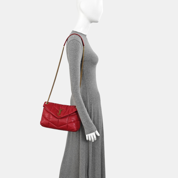 LOULOU Small Quilted Lambskin Red