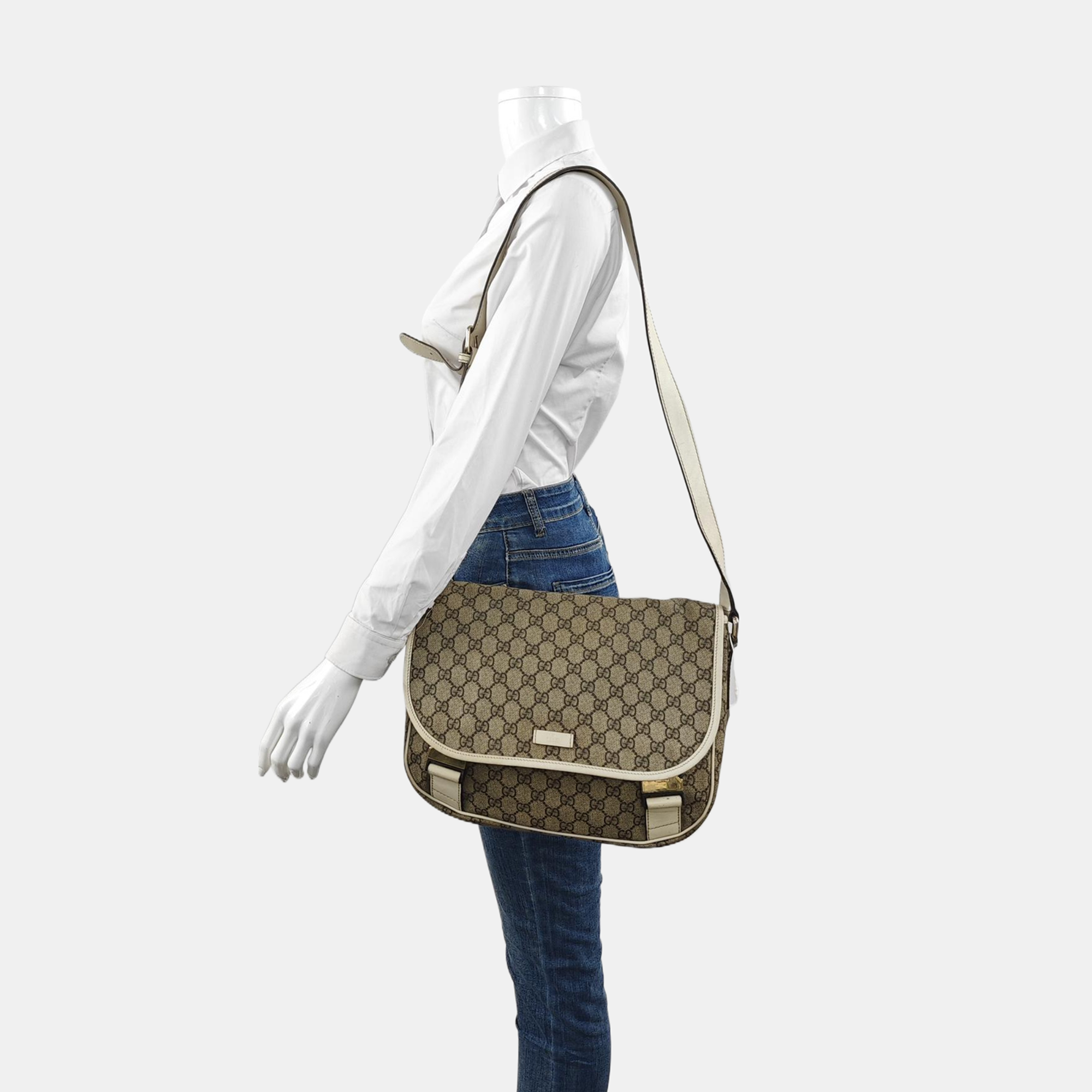GG Supreme Monogram Coated Canvas Beige