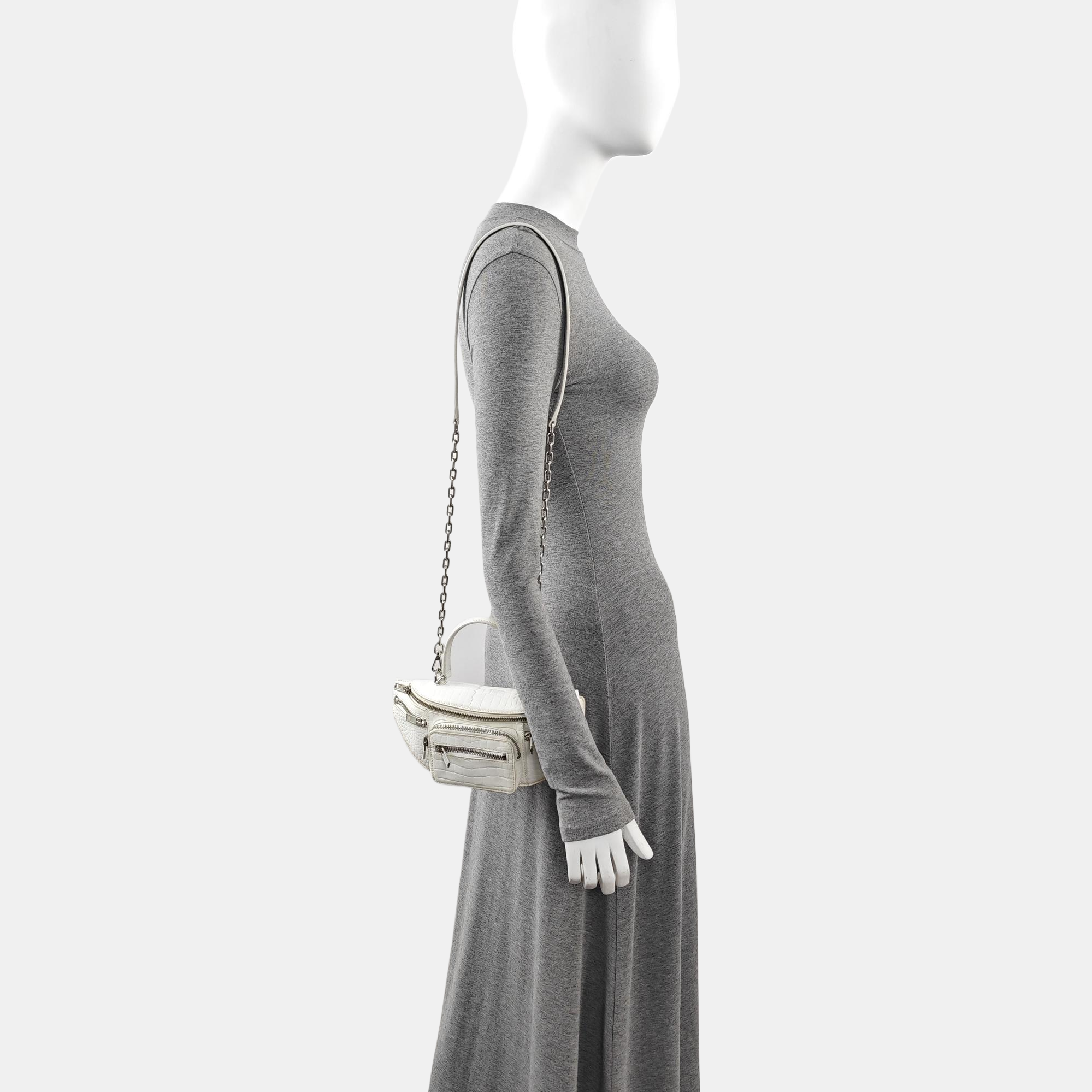 Patent Leather Shoulder Bag White