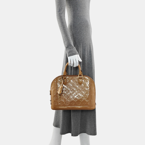 ALMA PM Monogram Patent Leather Brown