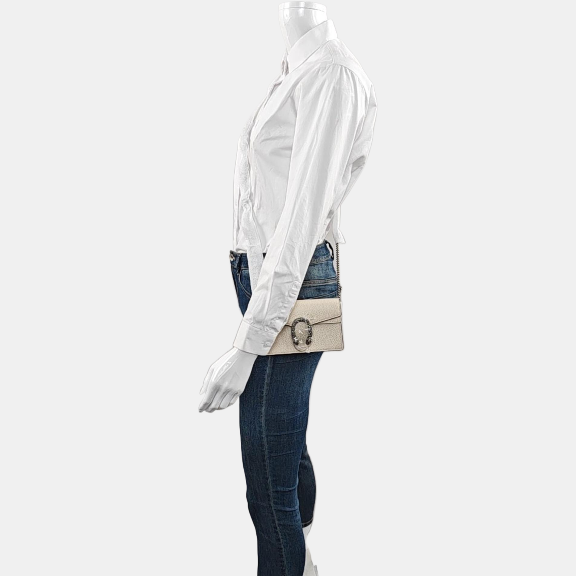 Authenticated pre-owned  Dionysus Super Mini Calfskin White - Crossbody Bag at Looply