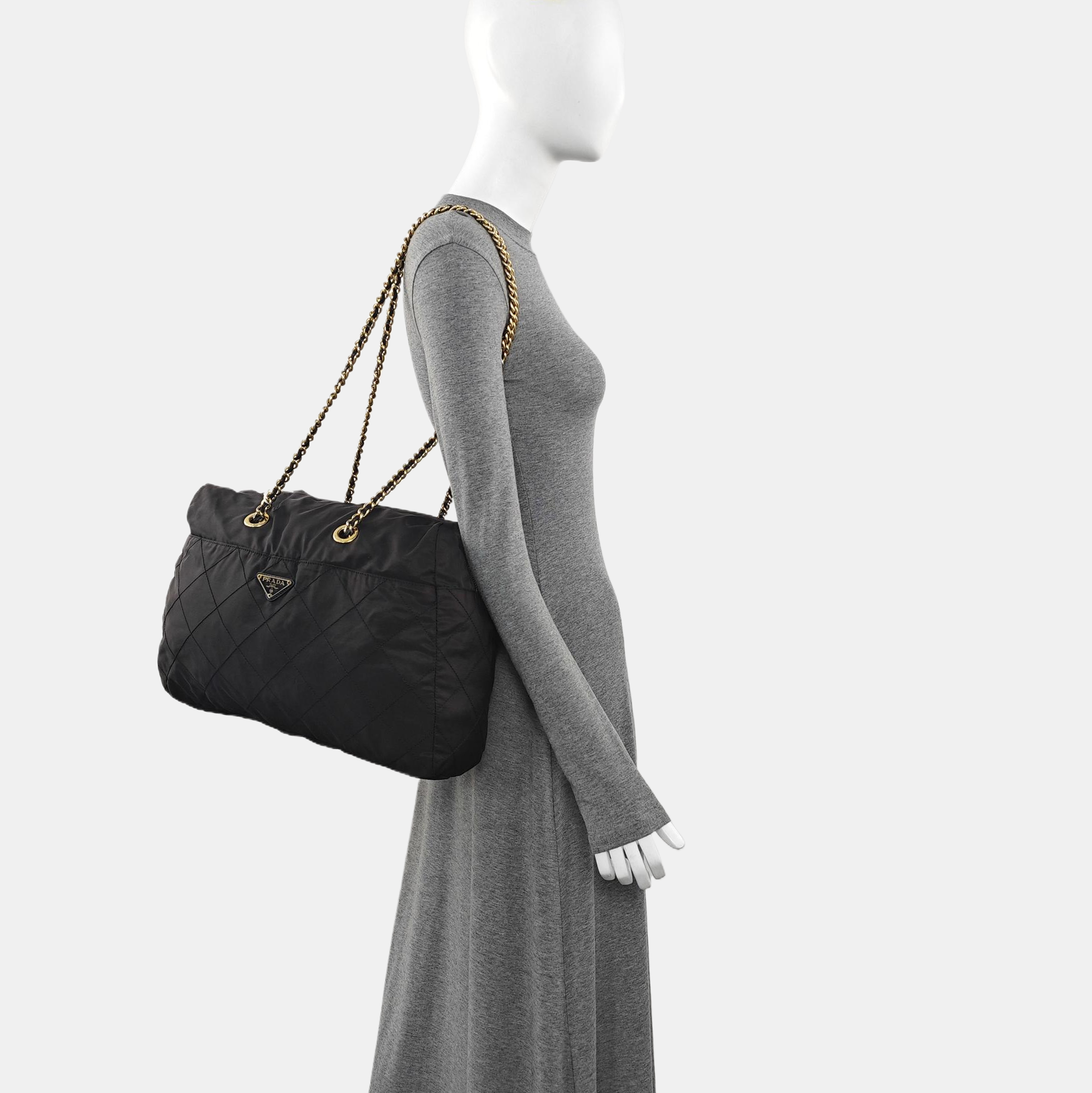 Nylon Shoulder Bag Black