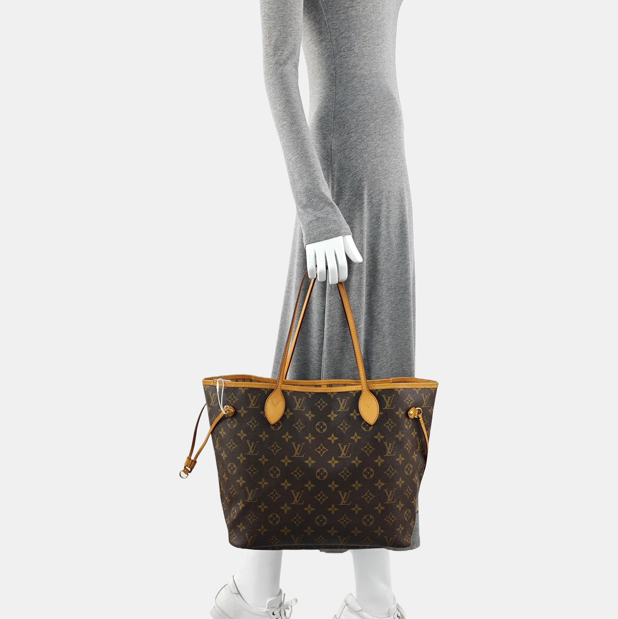 NEVERFULL MM Monogram Coated Canvas Brown