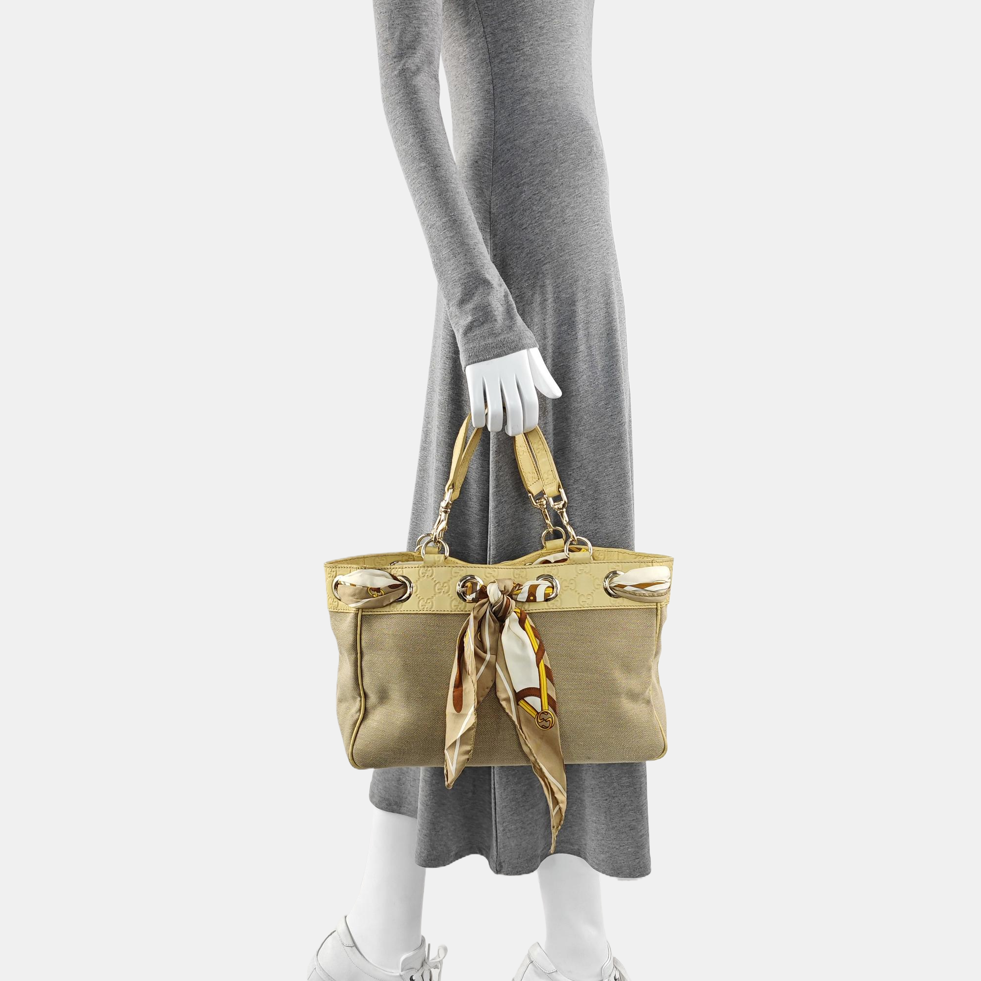 Monogram Canvas Tote Bag Brown