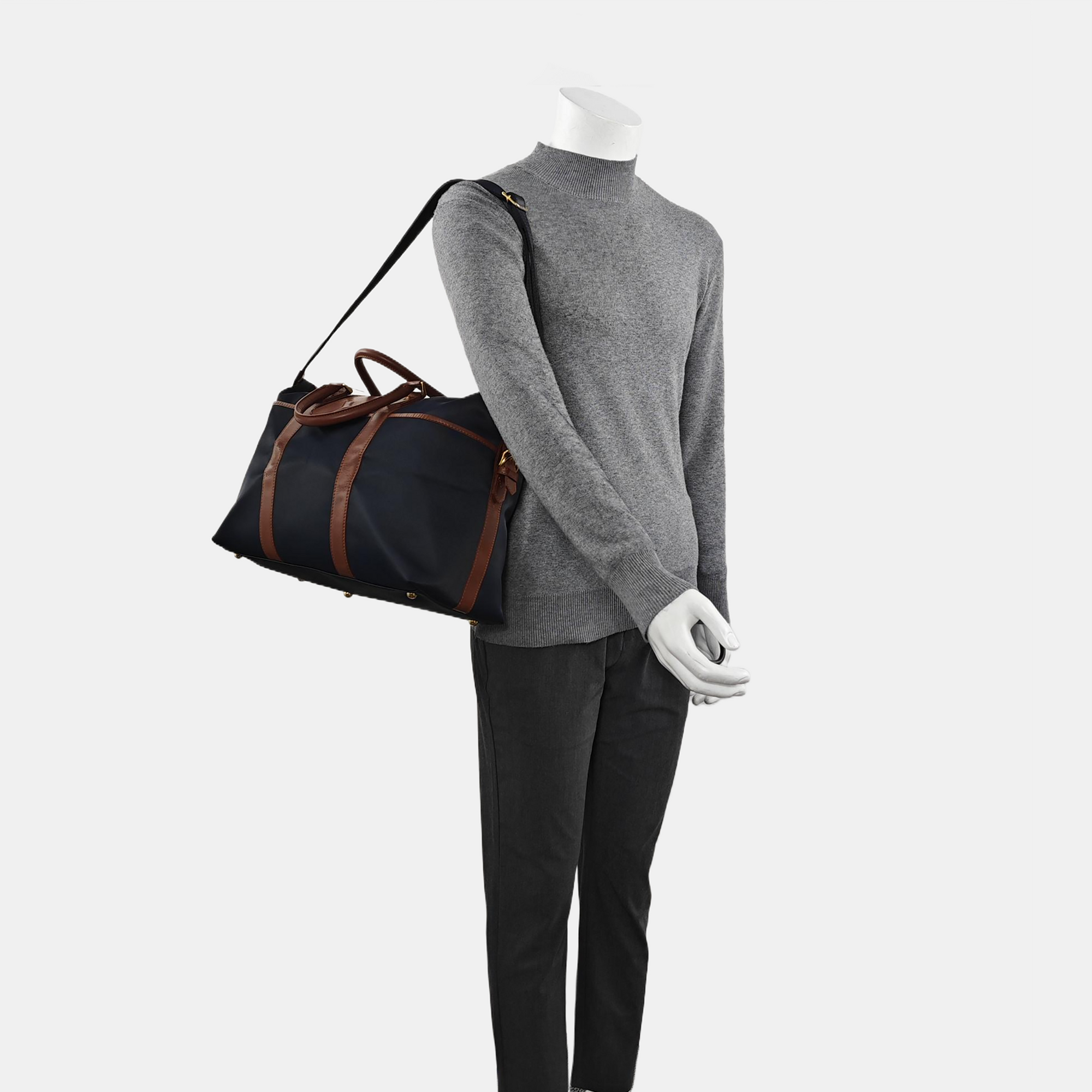 Fabric Top Handle Bag Blue