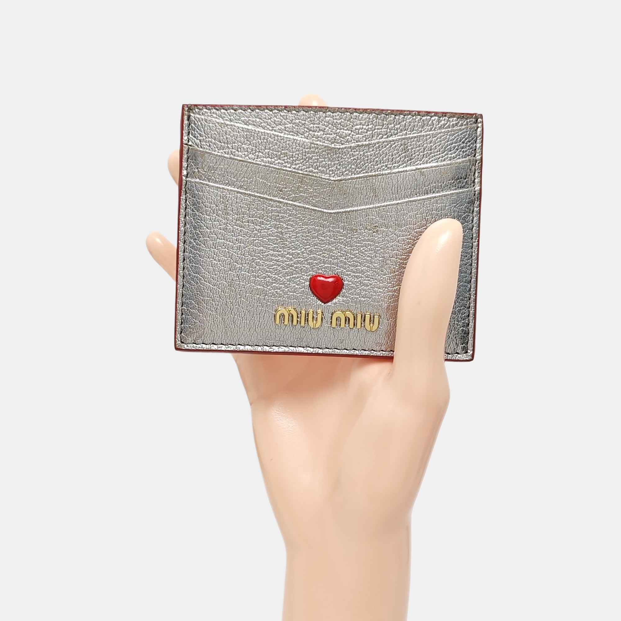 Love Lambskin Gray Card Holder