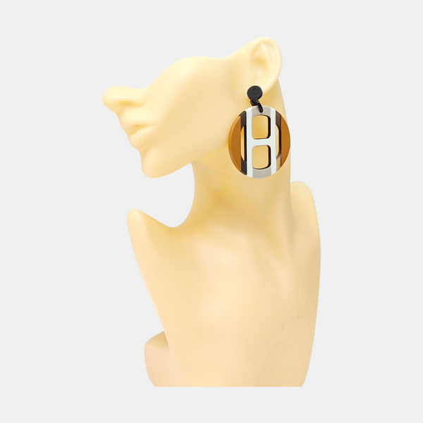 Metal Brown Stud Earrings