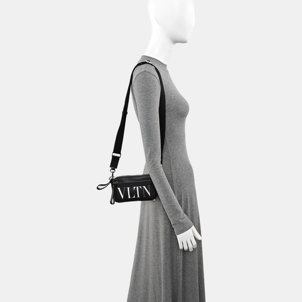 Vltn Small Calfskin Black