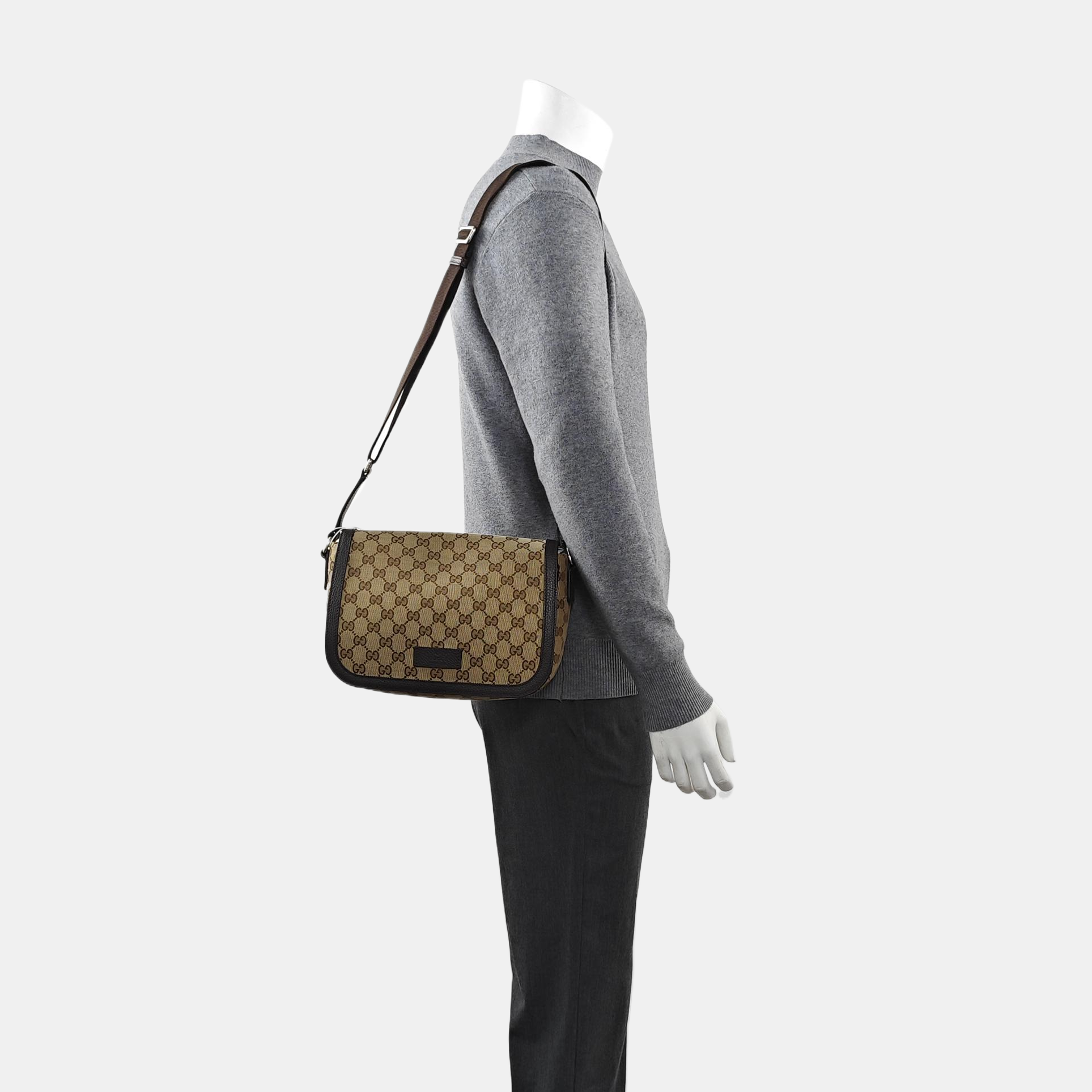 Monogram Canvas Crossbody Bag Brown