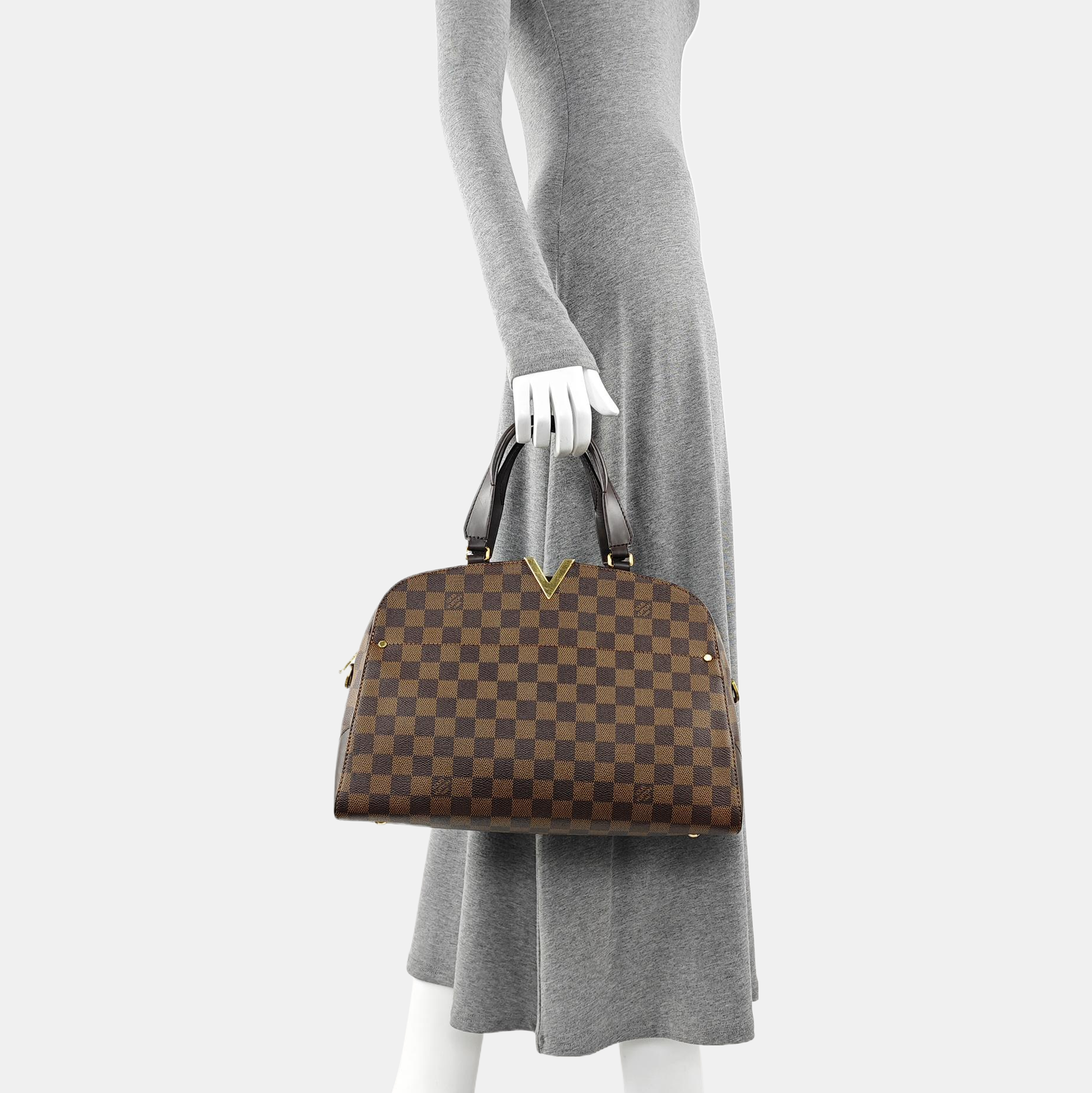 KENSINGTON BOWLING Damier Ebene Coated Canvas Brown