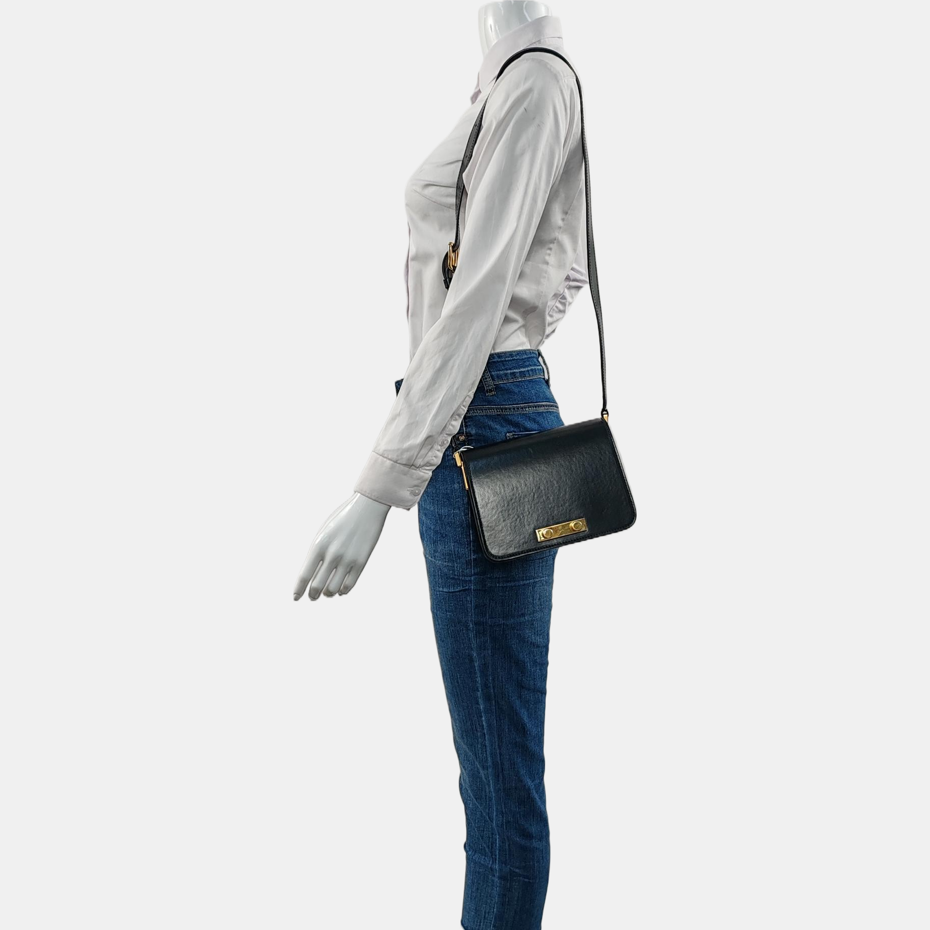 Calfskin Shoulder Bag Black
