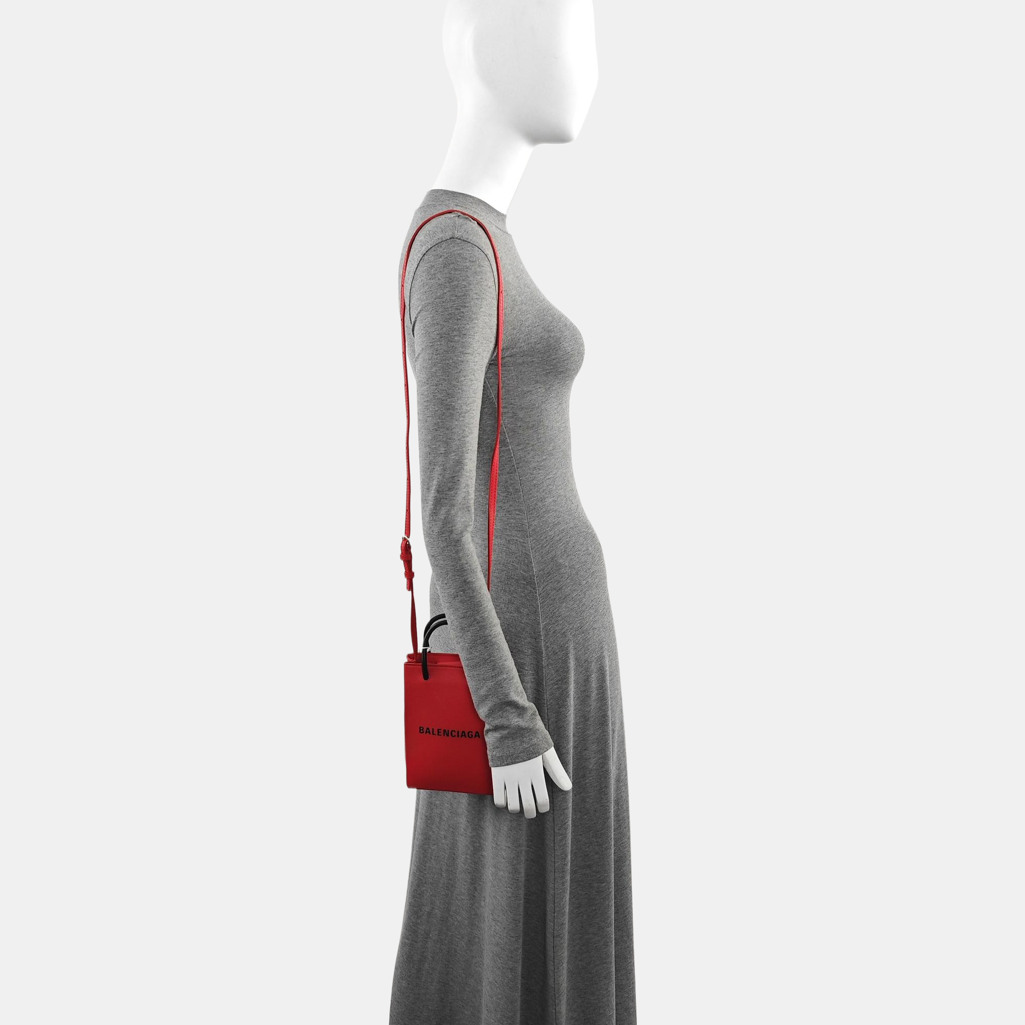 Shopping Bag Calfskin Red
