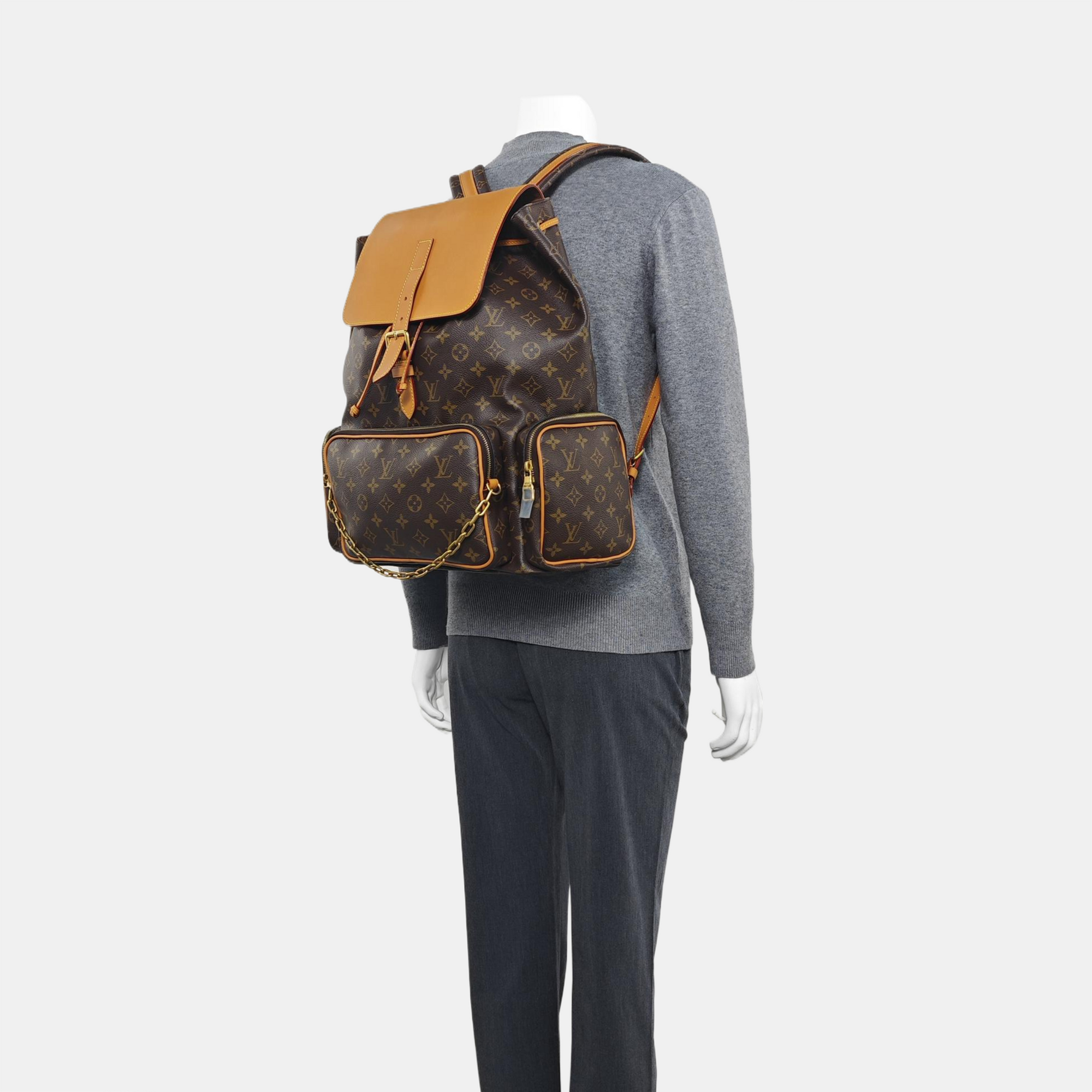 TRIO Monogram Coated Canvas Brown