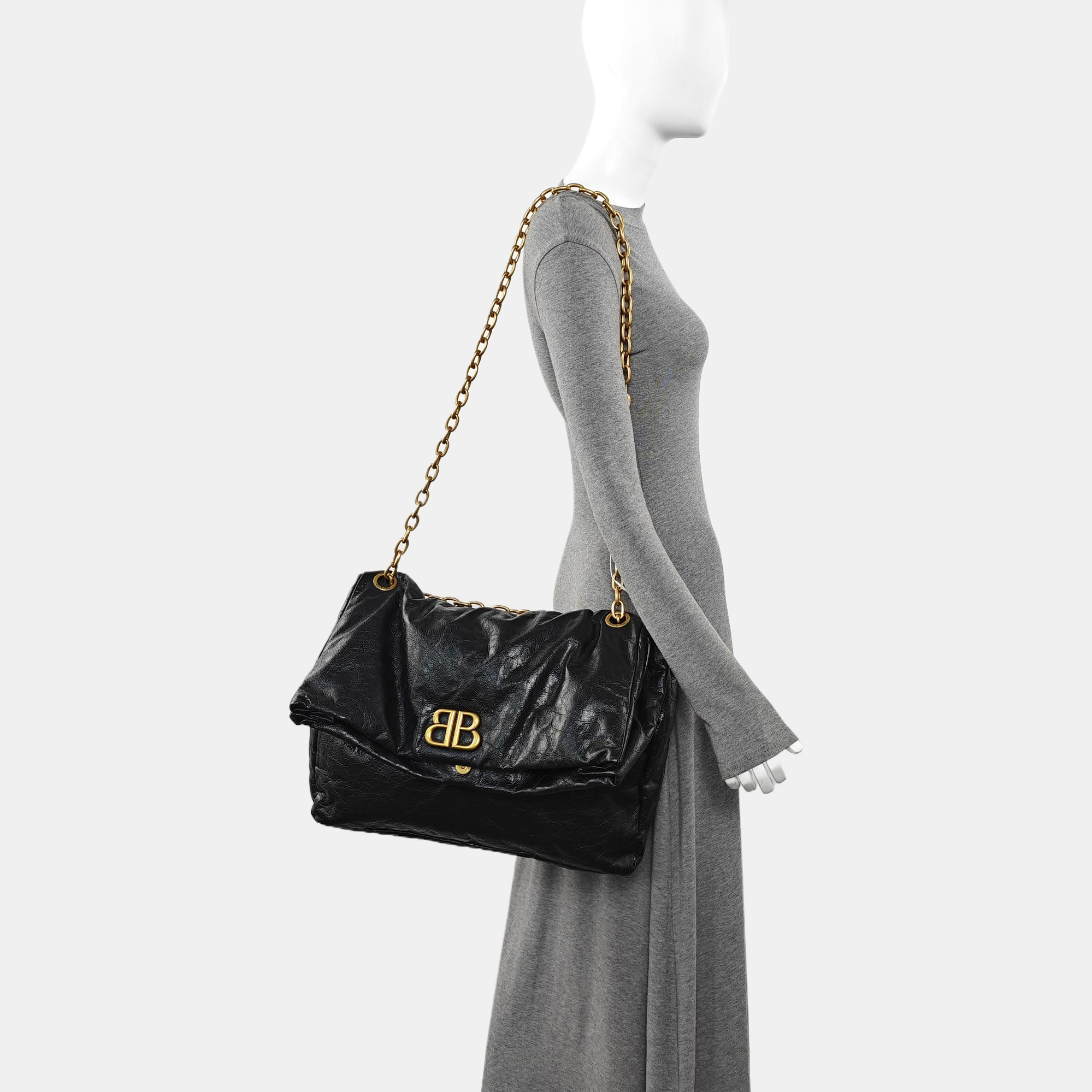 Monaco Large Calfskin Black