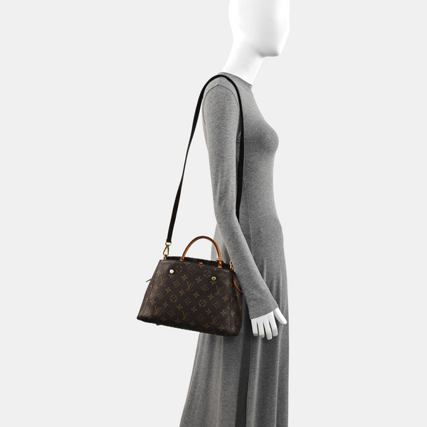 MONTAIGNE BB Monogram Coated Canvas Brown
