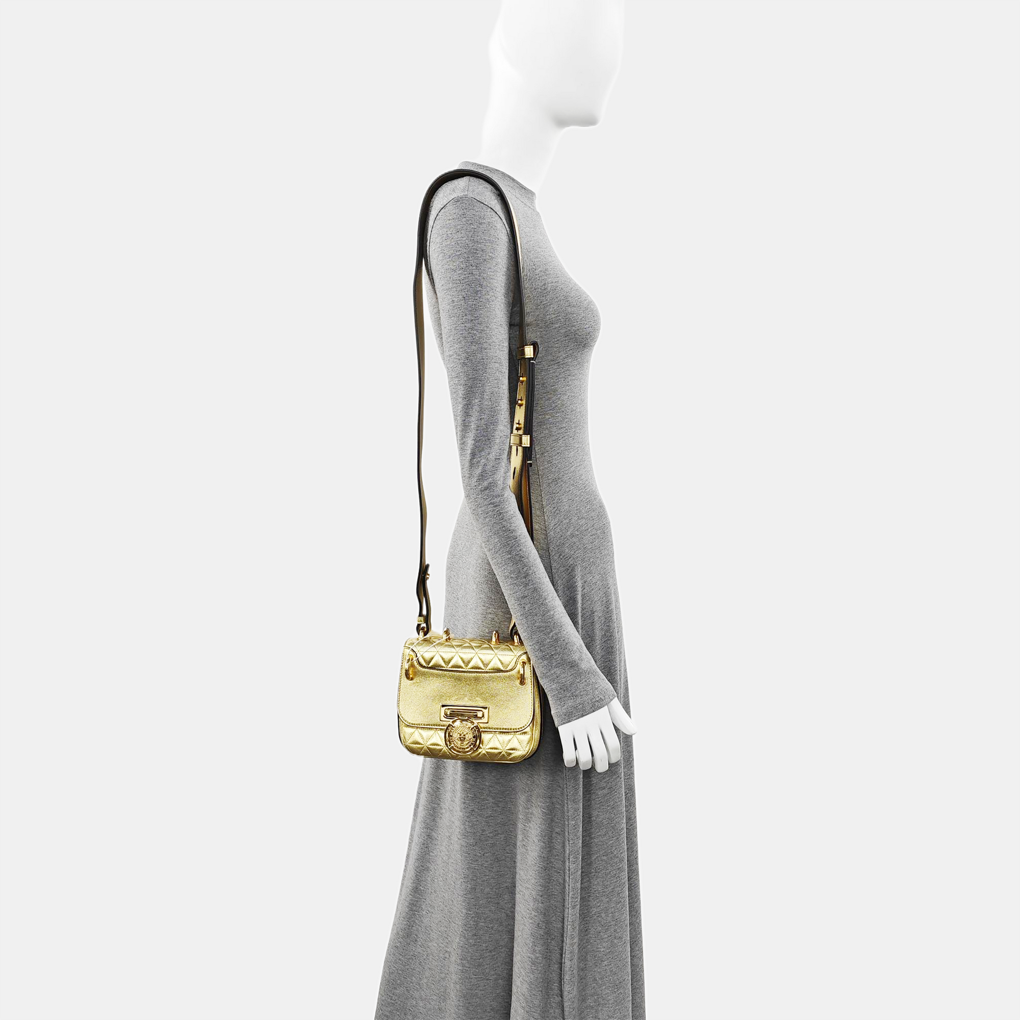 Quilted Calfskin Shoulder Bag Gold