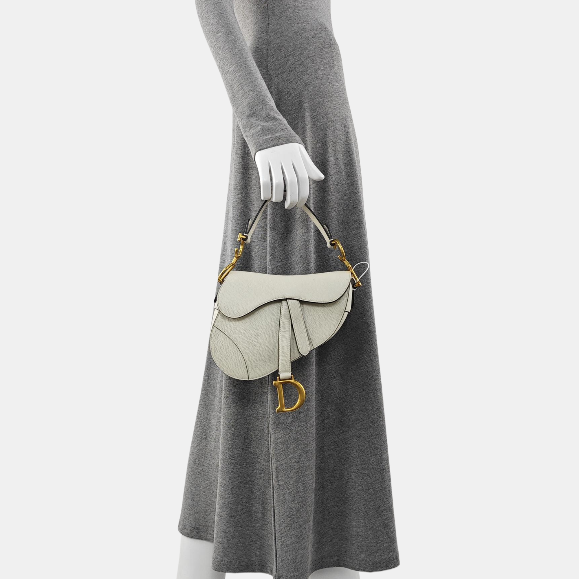 Saddle Mini Calfskin White