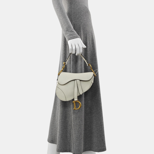 Saddle Mini Calfskin White