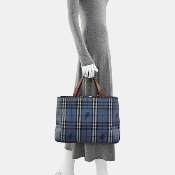 Coated Canvas Tote Bag Blue