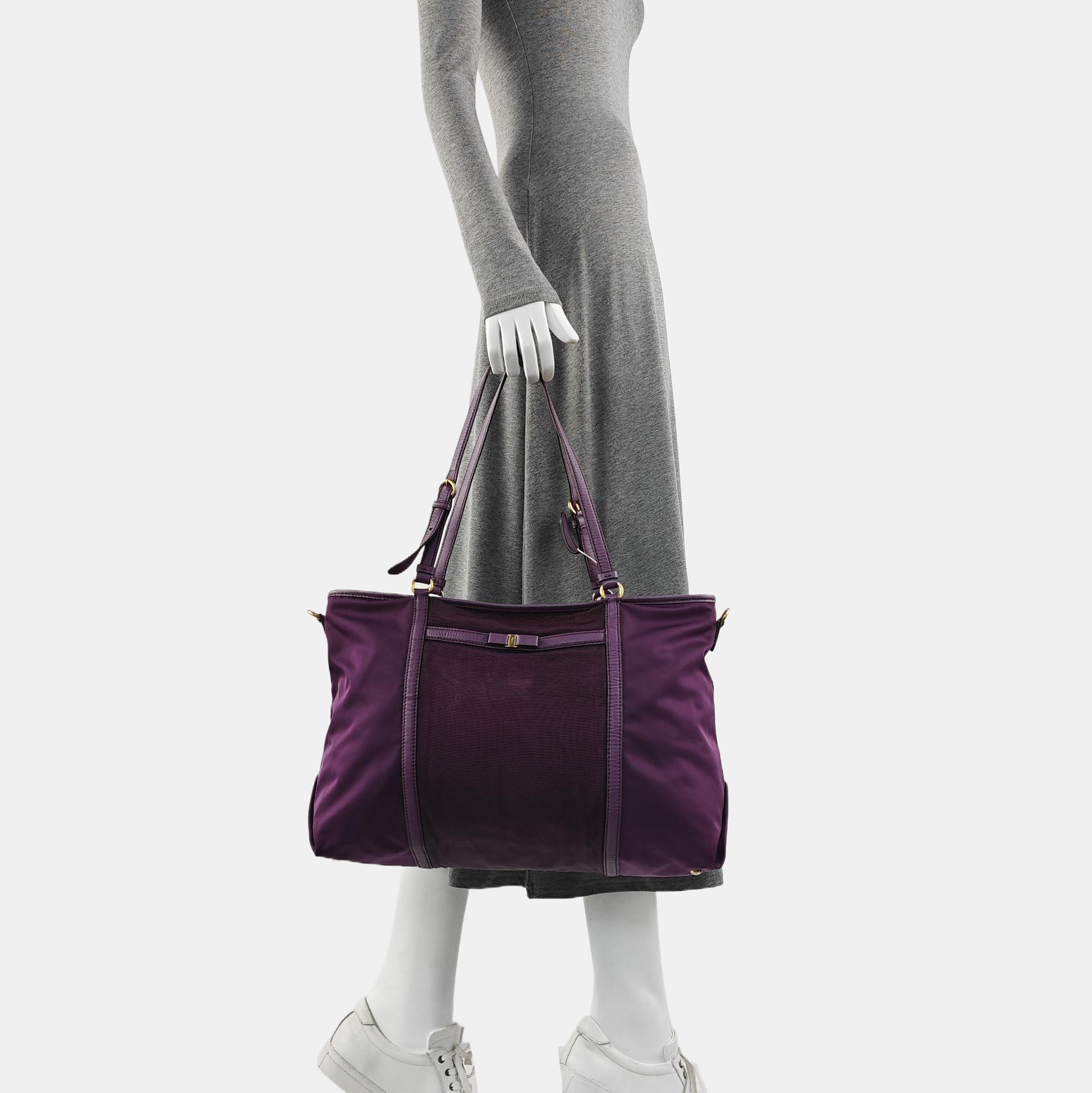 Nylon Tote Bag Purple
