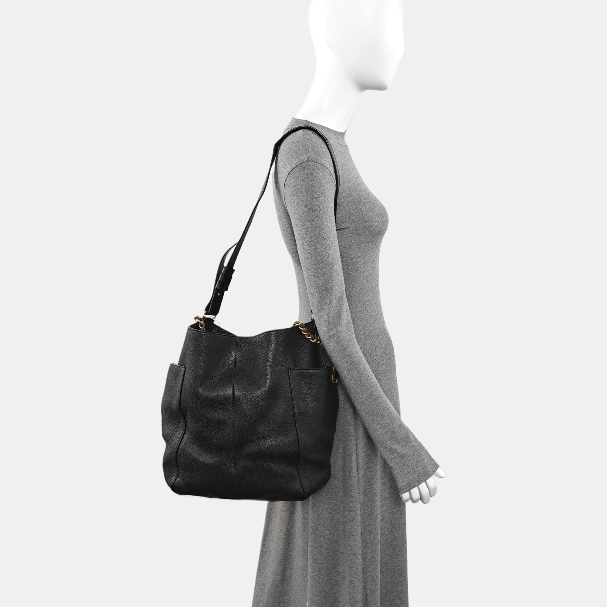 Calfskin Shoulder Bag Black