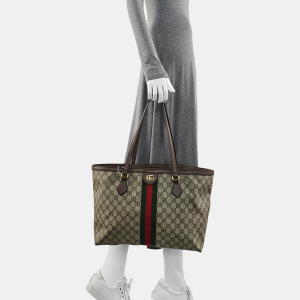 Monogram Coated Canvas Tote Bag Brown