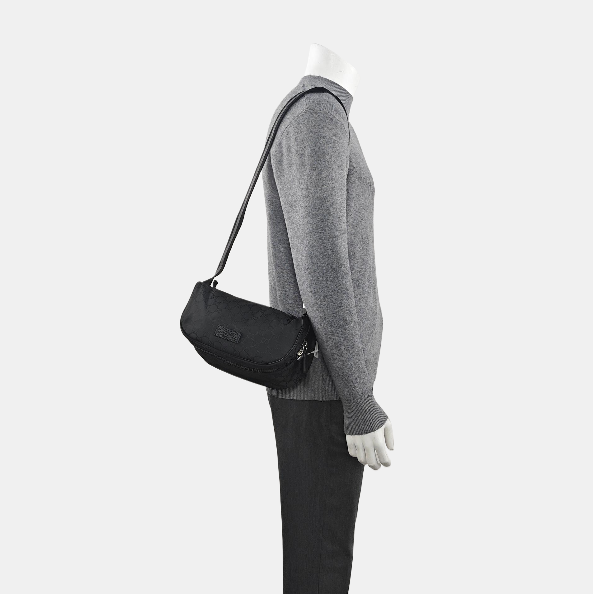 Monogram Canvas Shoulder Bag Black
