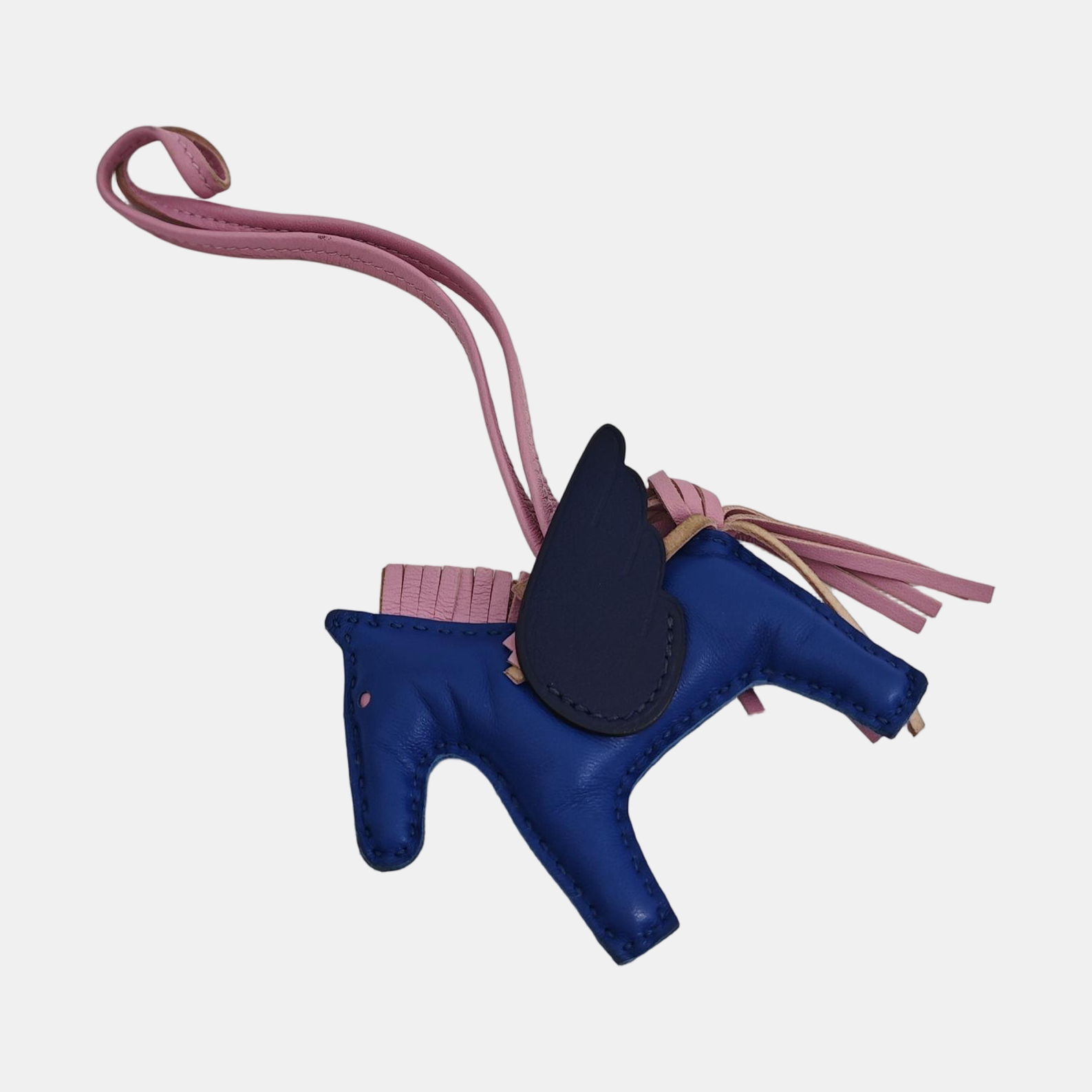 Leather Bag Charm Blue