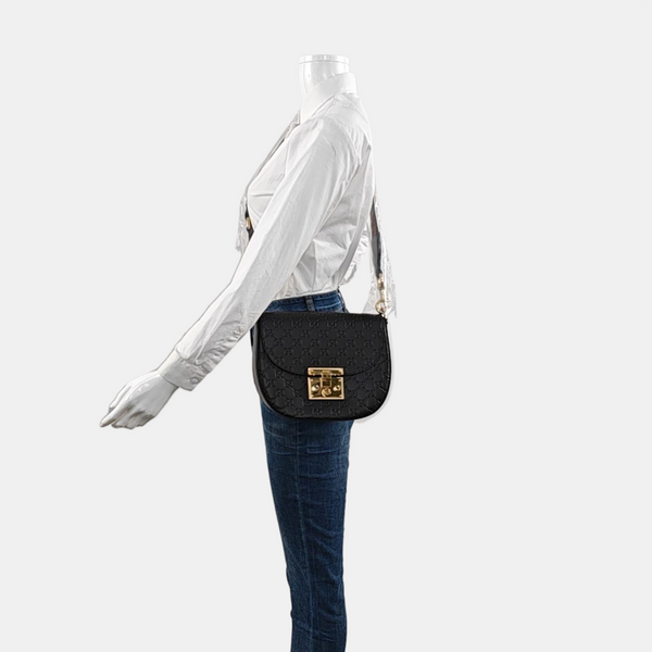 Padlock Medium Monogram Calfskin Black