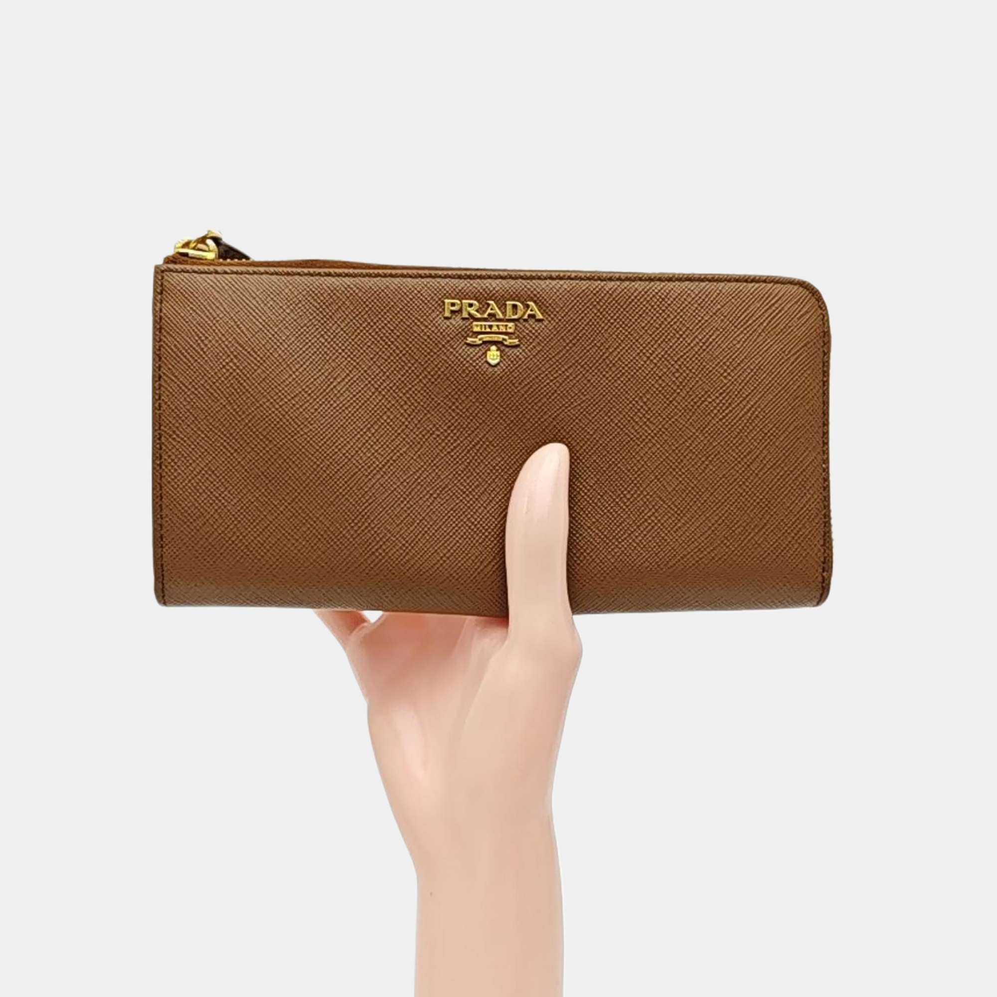 Saffiano Calfskin Wallet Large Brown