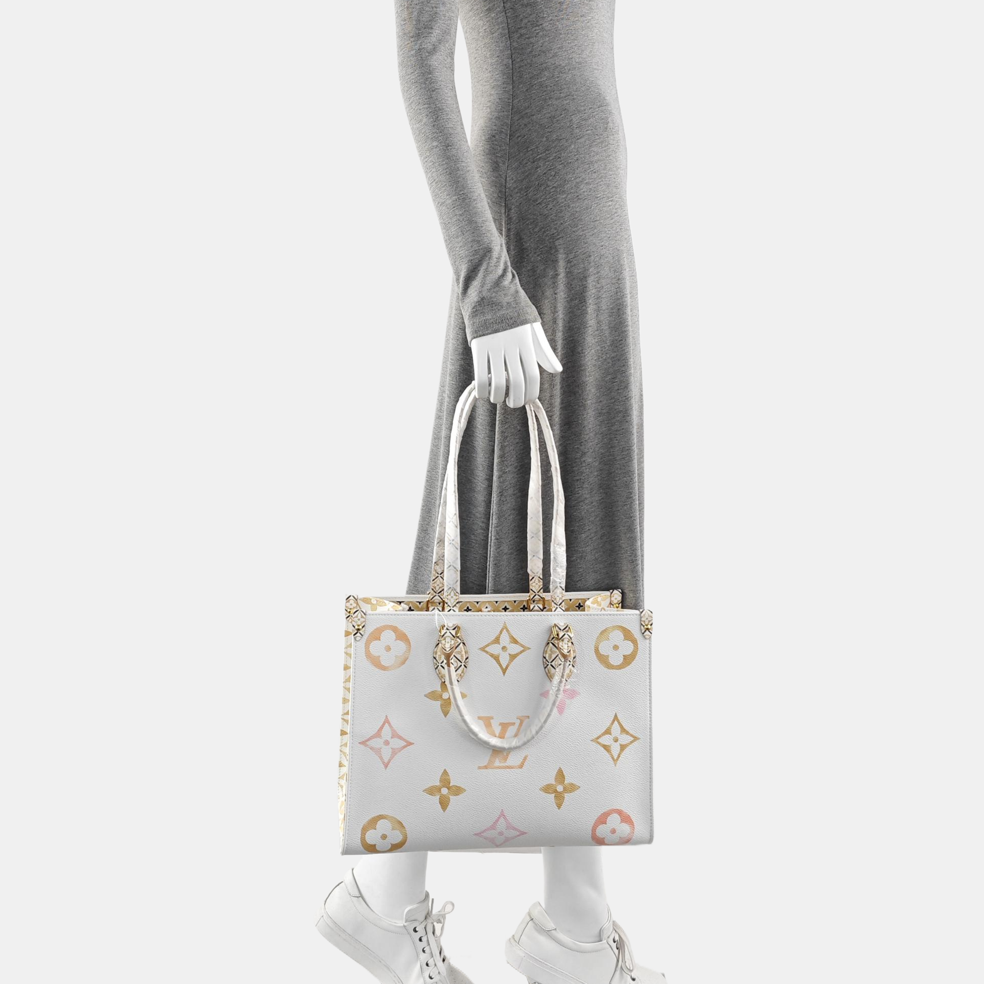 ONTHEGO MM Monogram Coated Canvas White