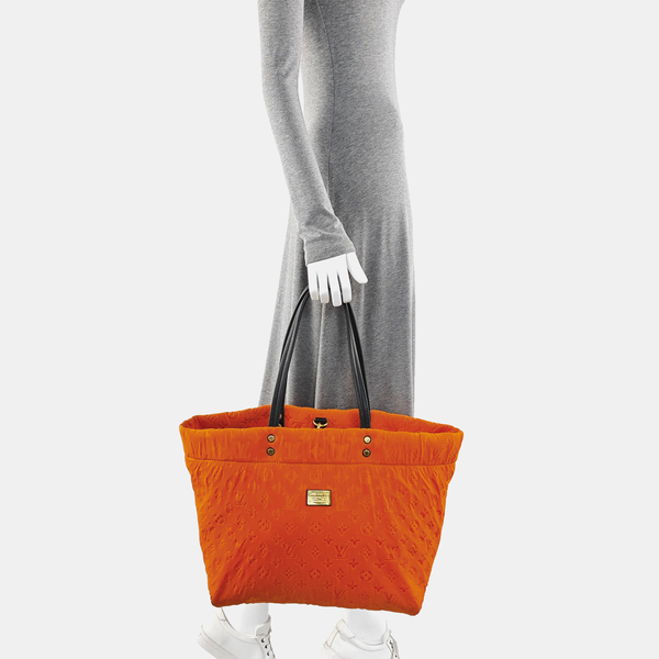 Monogram Fabric Tote Bag Orange