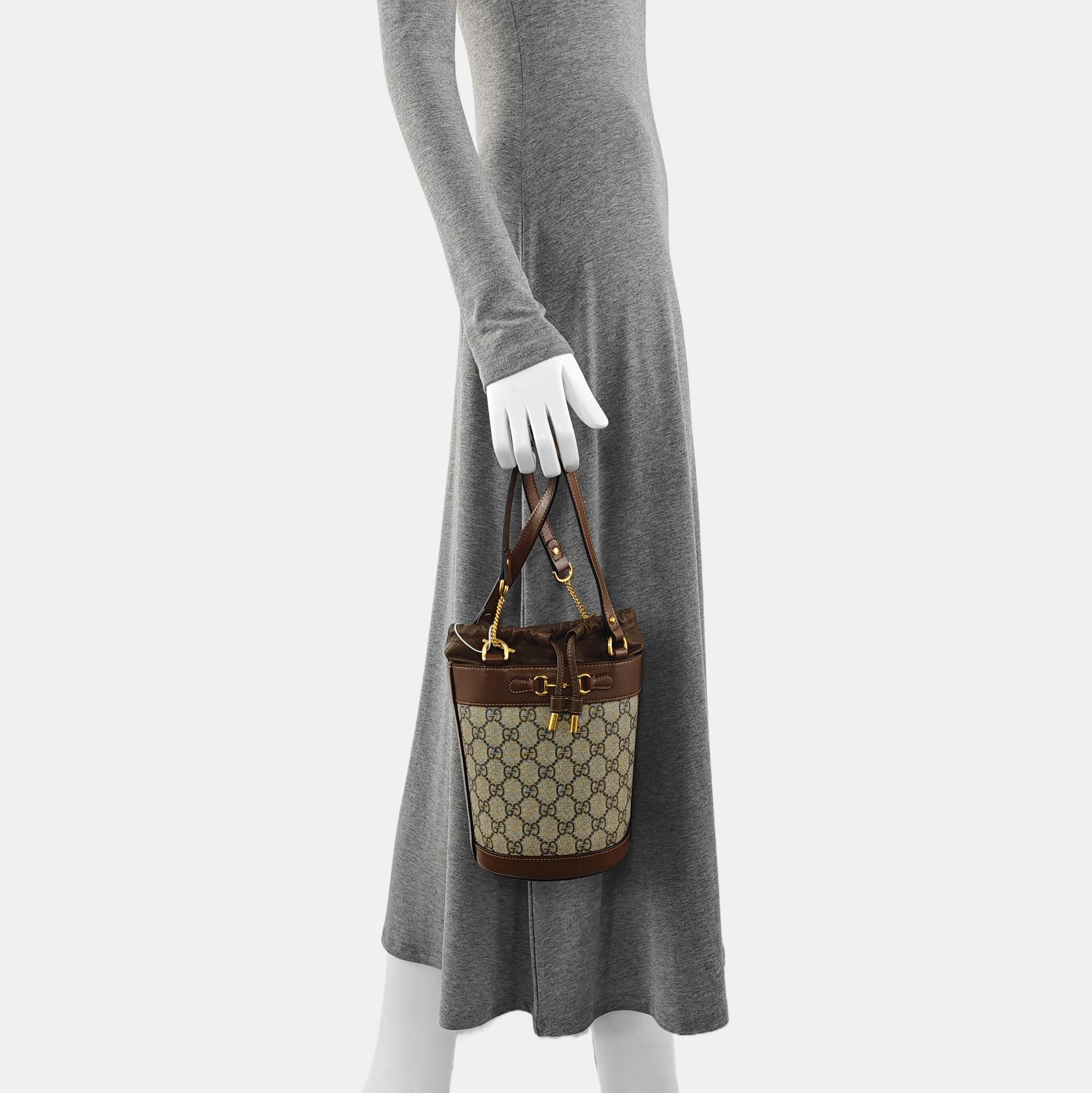 Horsebit 1955 Small Coated Canvas Beige