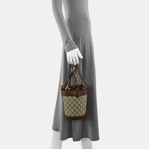 Horsebit 1955 Small Coated Canvas Beige
