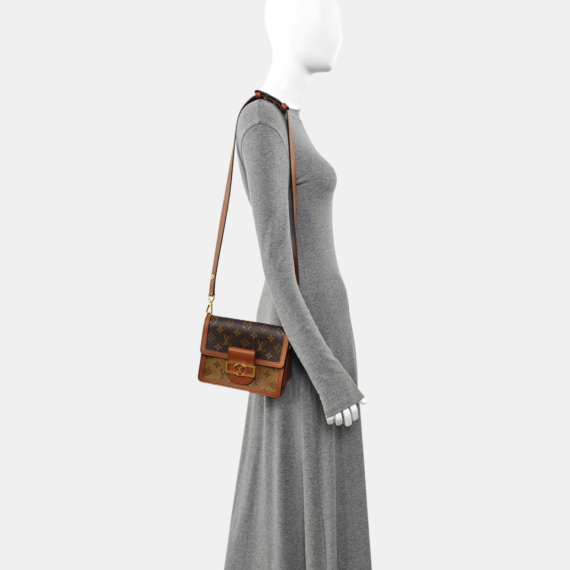 DAUPHINE Mini Monogram Coated Canvas Brown