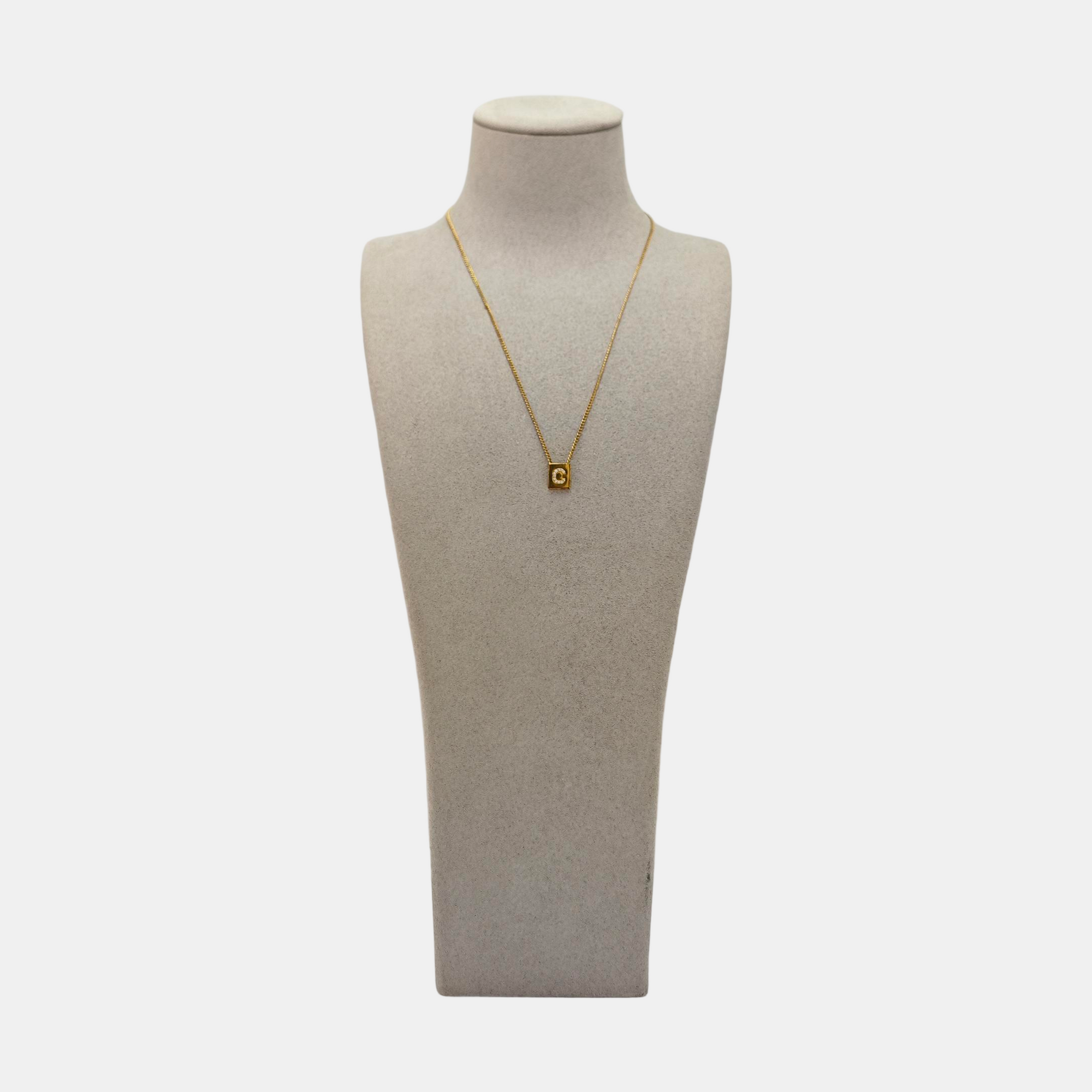 ALPHABET Crystal Gold Necklace