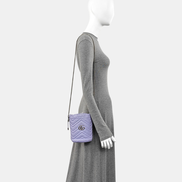 GG Marmont Mini Quilted Calfskin Purple