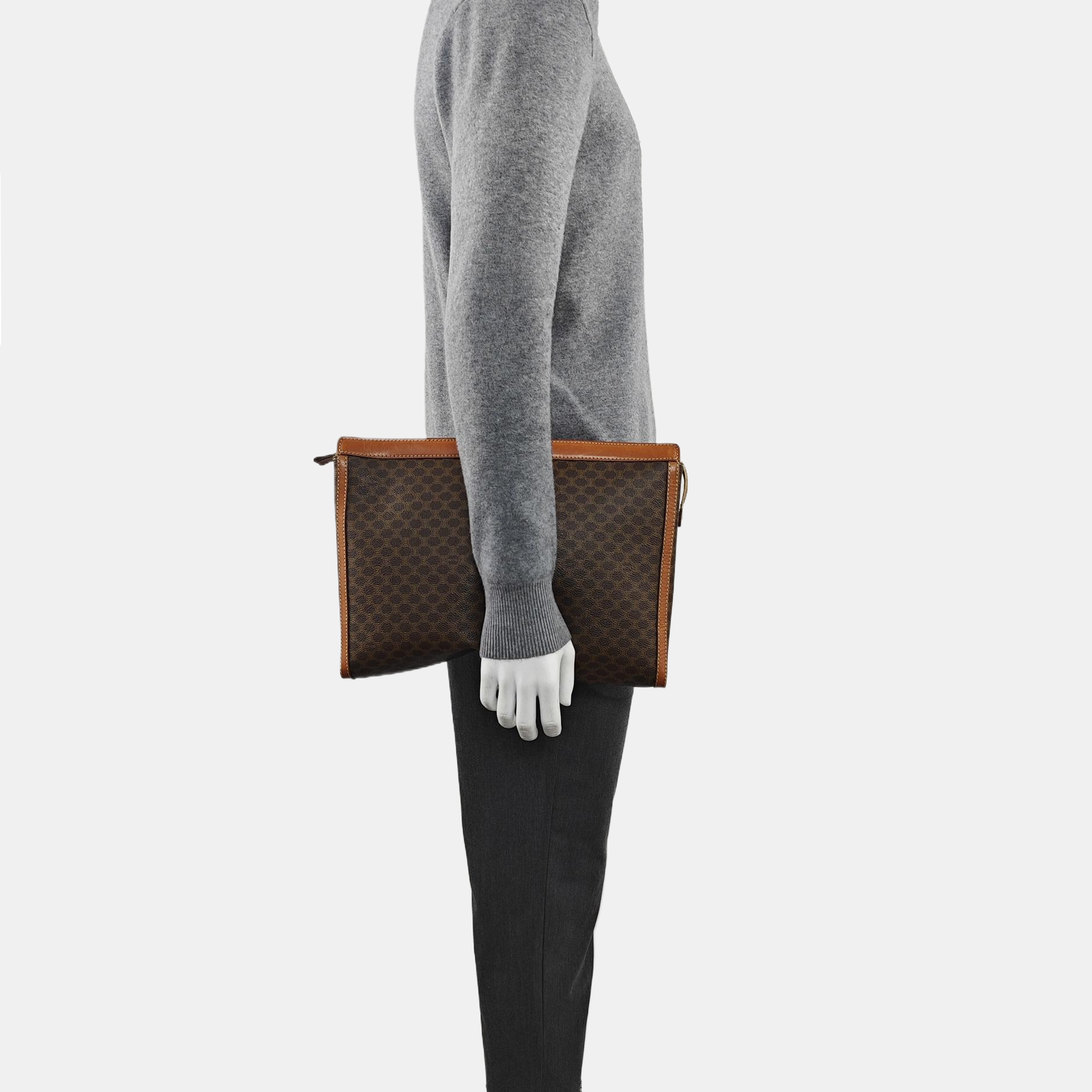 MACADAM CLUTCHES Coated Canvas Brown
