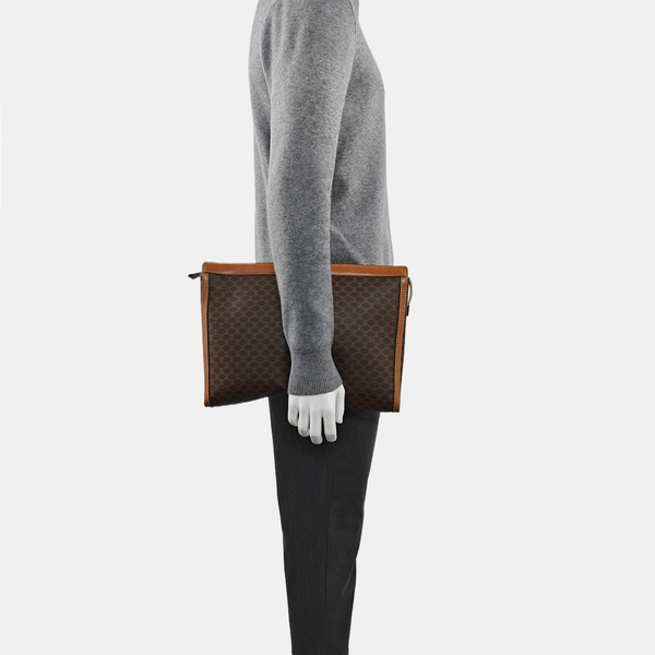 MACADAM CLUTCHES Coated Canvas Brown