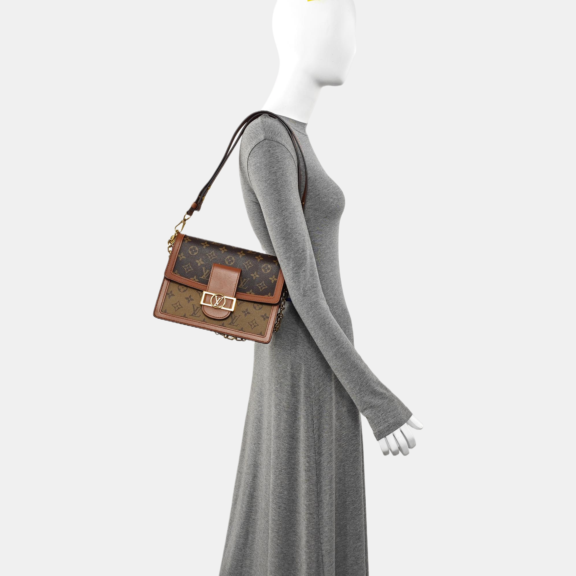 DAUPHINE MM Monogram Coated Canvas Brown