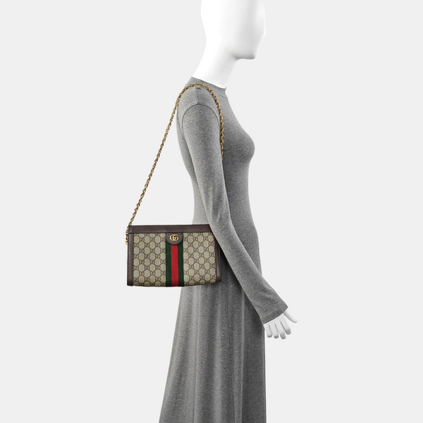 Ophidia Medium Monogram Coated Canvas Beige