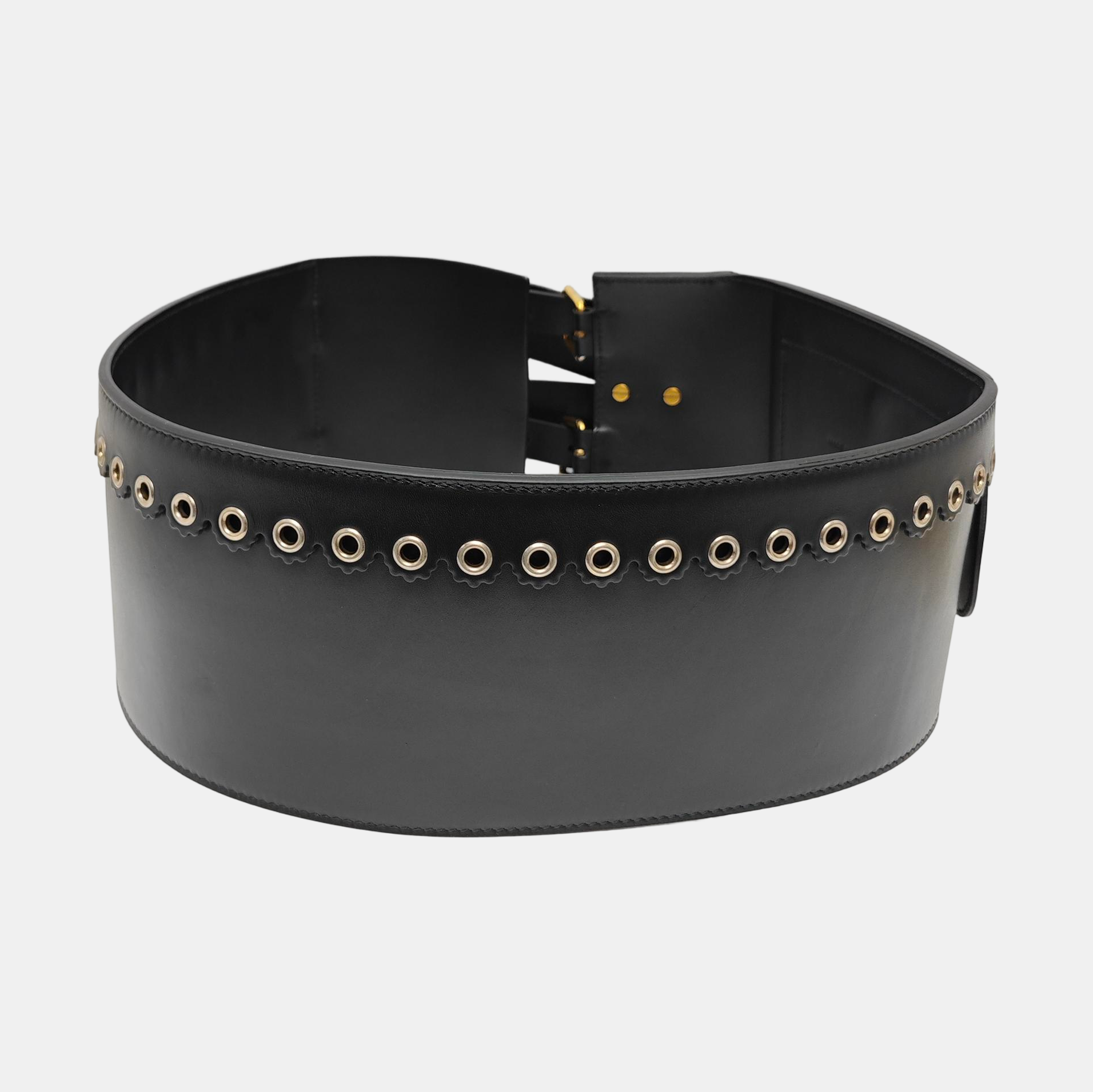Leather Waist Cincher Black