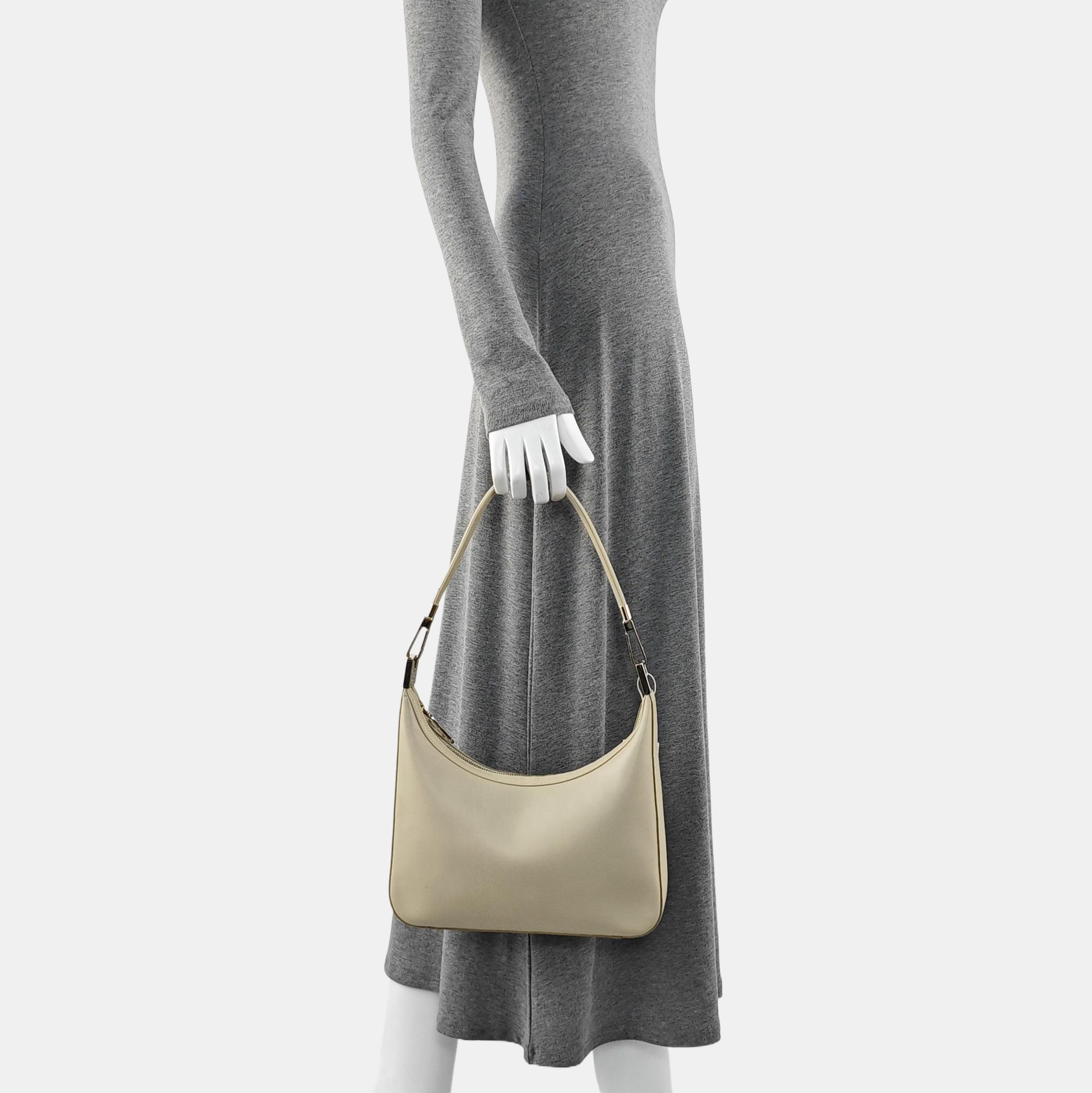 Calfskin Top Handle Bag Beige